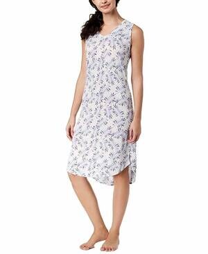 NEW ANDE whisperluxe high low hem printed chemise in white